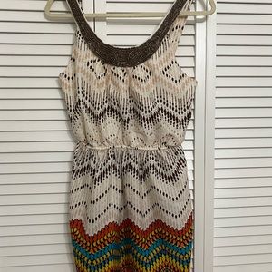 Multi-Color Sundress Beads Size Small Women Three Pink Hearts